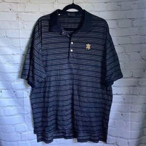 Byron Nelson Eleven Straight Men's Blue Striped Golf Polo Shirt Size XL